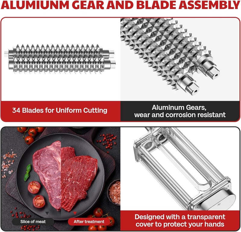 Cofun Meat Tenderizer Attachment for Kitchenaid Stand Mixer, Meat Tenderizer Machine for Kitchenaid Mixer Accessories, Meat Tenderizer with Stainless Steel Gears by - Image 5
